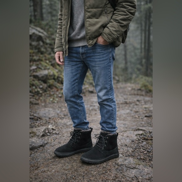 UGG Other - UGG Harkley Black Suede Sheepskin Winter Warm Chukka  Boots Shoes Size 11 Men’s